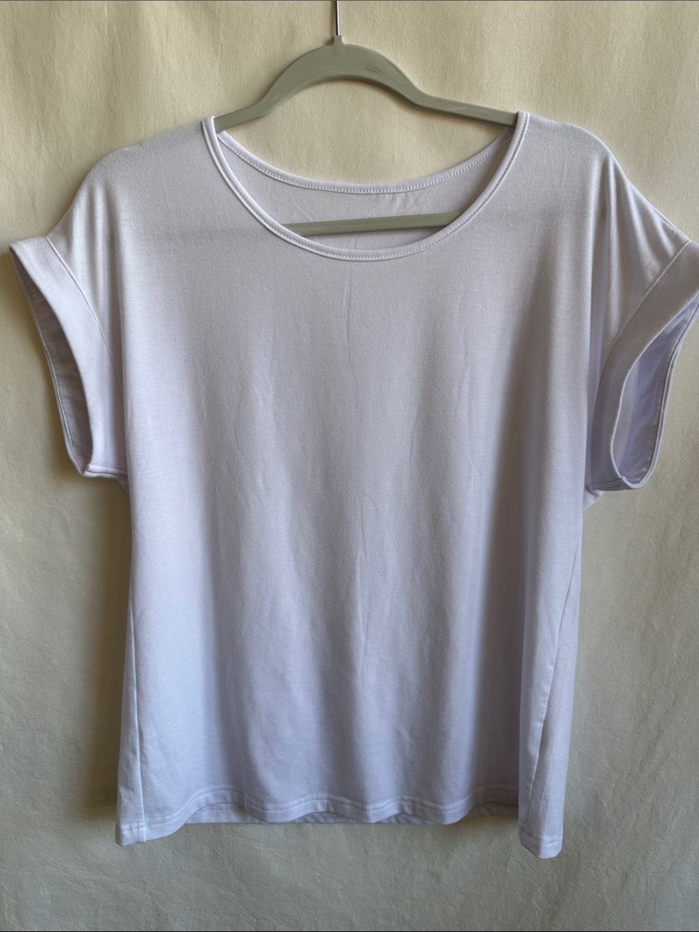 White cap sleeve tee, size L